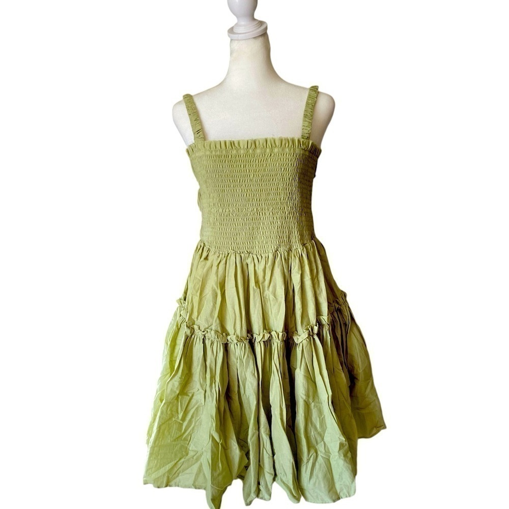 ASOS Design Crepey Green Fairycore Strappy Dress Size 10 NWOT Whimsigoth
